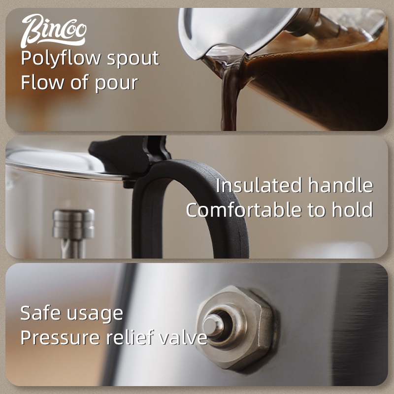 BINCOO Dual-valve Moka Pot RVS - Moka Pot Stove recensie en prijs